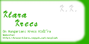 klara krecs business card